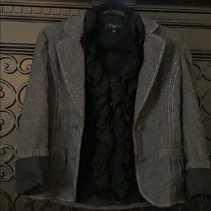 XXI Sheer short sleeved black blouse